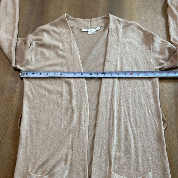 Veronica Beard Danzie Longline Cardigan Small Beige Wool Blend Lightweight - Picture 3 of 11